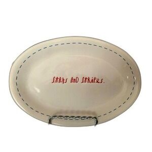 Rae Dunn Stars& Stripes Oval Plate‎